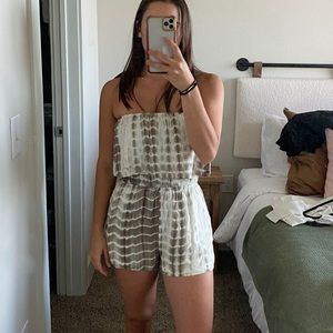 Tie Dye Strapless Romper
